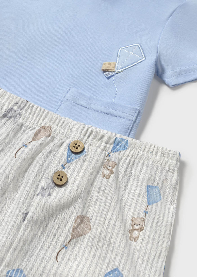 Kite T-Shirt and Shorts Set - Sky Blue by Mayoral