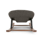 Brown rocking chair with wooden base on a white background