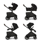 4 Black stroller with Nuna branding on a white background