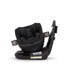 Black car seat with base on a white background