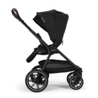 Black Nuna stroller on a white background