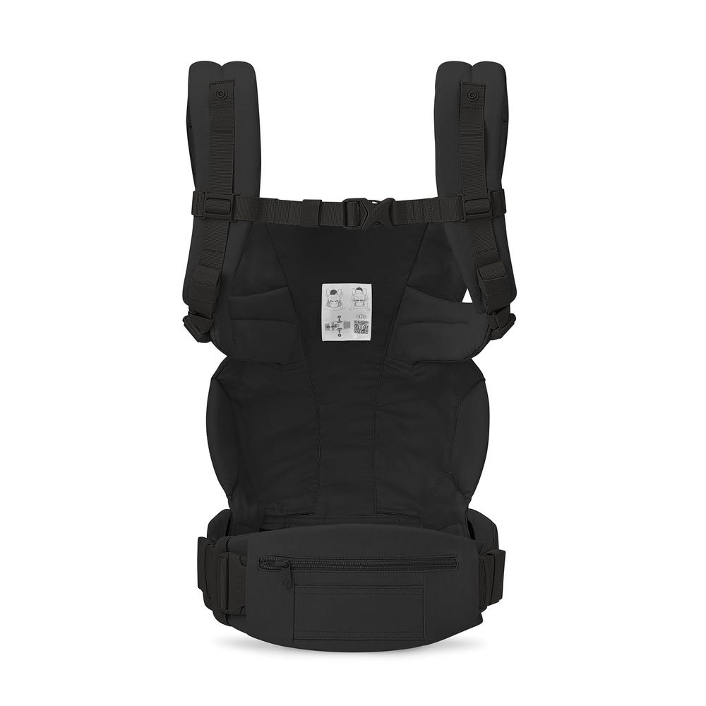 Black baby carrier on a white background