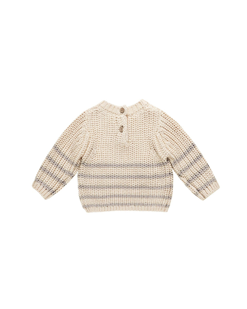 Rex Sweater Fog Stripe - Natural by Quincy Mae