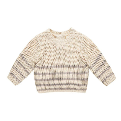 Rex Sweater Fog Stripe - Natural by Quincy Mae