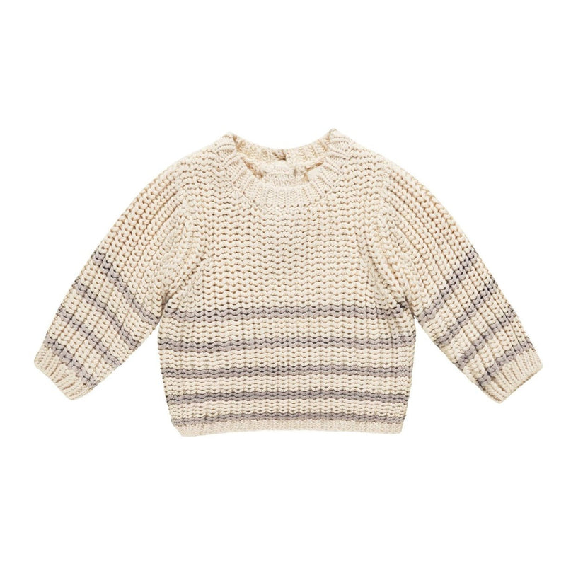 Rex Sweater Fog Stripe - Natural by Quincy Mae