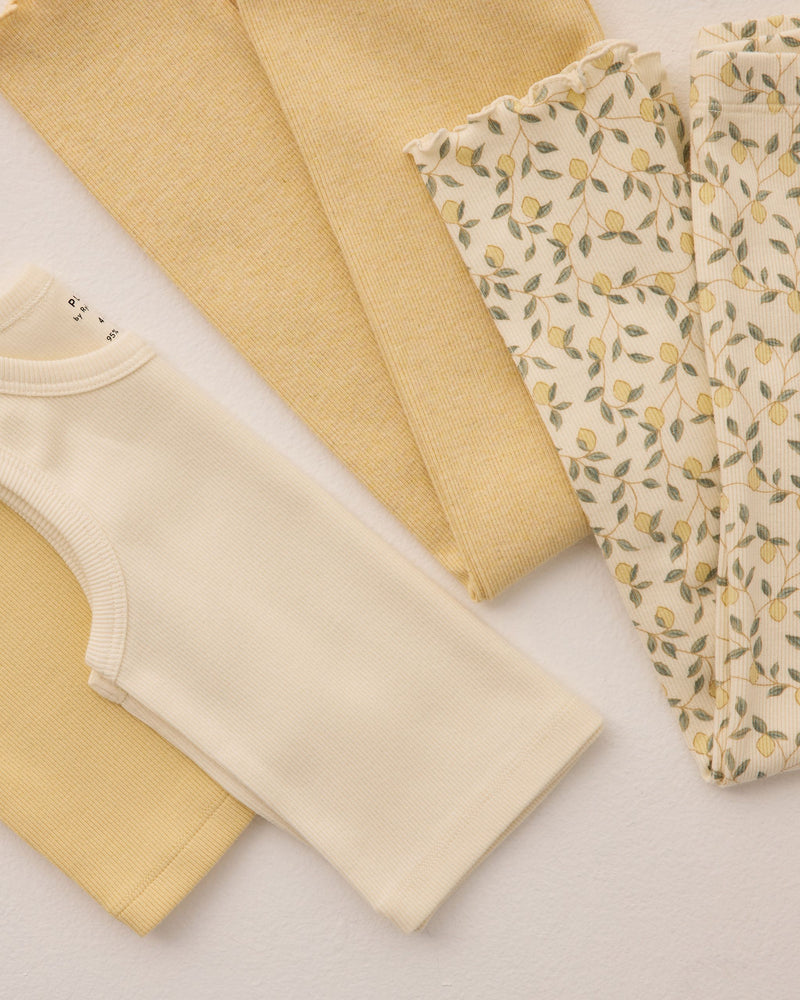 Ribbed Leggings - Lemons by Rylee + Cru