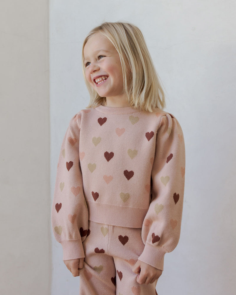 Jaquard Knit Set Hearts - Blush by Rylee + Cru