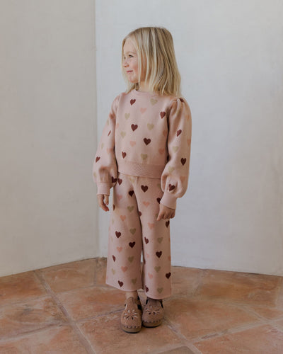 Jaquard Knit Set Hearts - Blush by Rylee + Cru