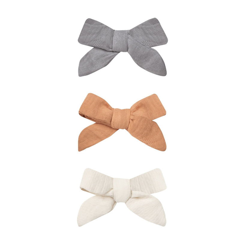 Bow with Clip, Set of 3 - Lagoon, Melon, Ivory by Quincy Mae