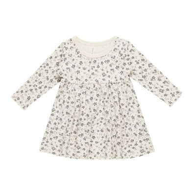 Long Sleeve Baby Dress - Blue Floral by Quincy Mae