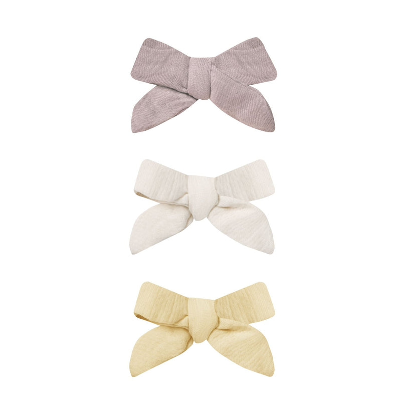 Bow with Clip, Set of 3 - Lavendar, Natural, Lemon by Quincy Mae