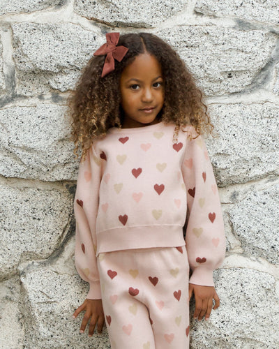 Jaquard Knit Set Hearts - Blush by Rylee + Cru