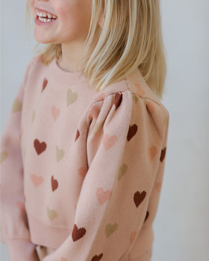 Jaquard Knit Set Hearts - Blush by Rylee + Cru