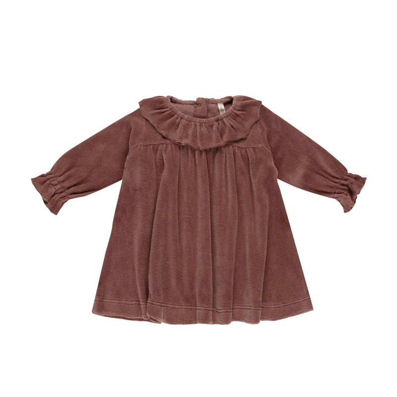 Velour Baby Dress - Cranberry by Quincy Mae