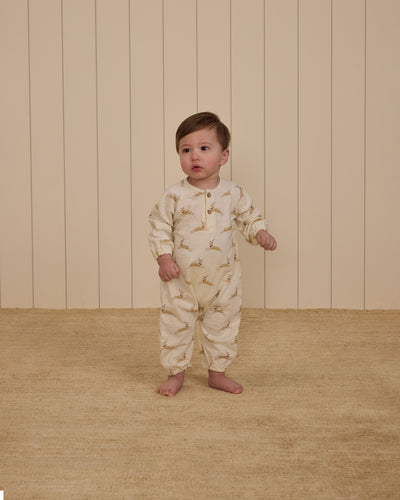 Henley Jumpsuit Reindeer - Ivory by Rylee + Cru