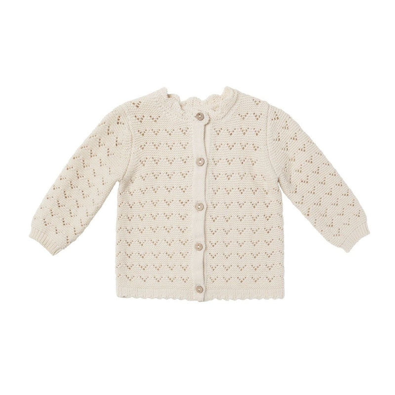 Scalloped Cardigan - Natural by Quincy Mae FINAL SALE