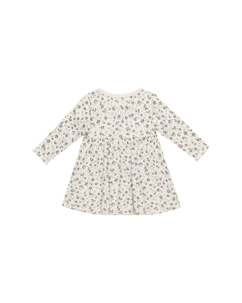 Long Sleeve Baby Dress - Blue Floral by Quincy Mae