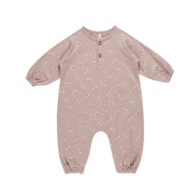 Henley Bubble Jumpsuit Butterflies - Mauve by Quincy Mae