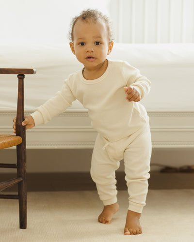 Waffle Top + Pant Set - Natural by Quincy Mae