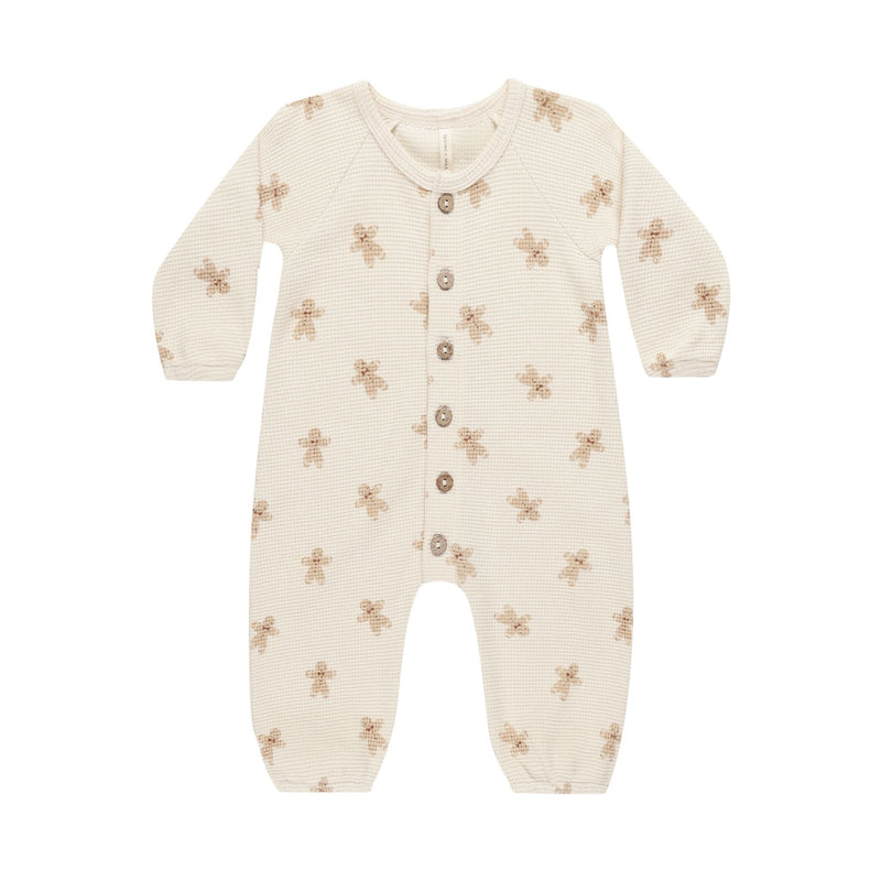 Waffle Long Sleeve Jumpsuit Gingerbread - Natural by Quincy Mae