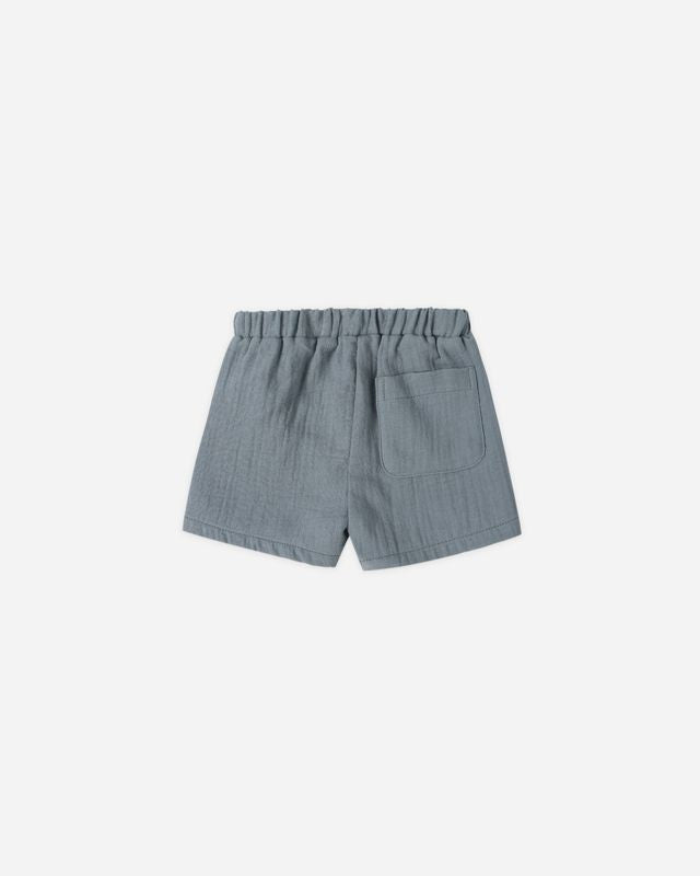 Blue shorts on a white background