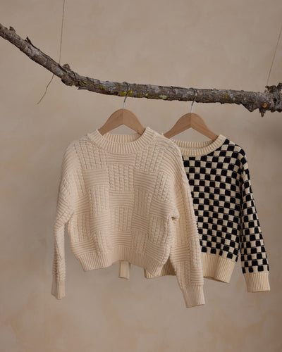 Aspen Sweater Check - Natural by Rylee + Cru