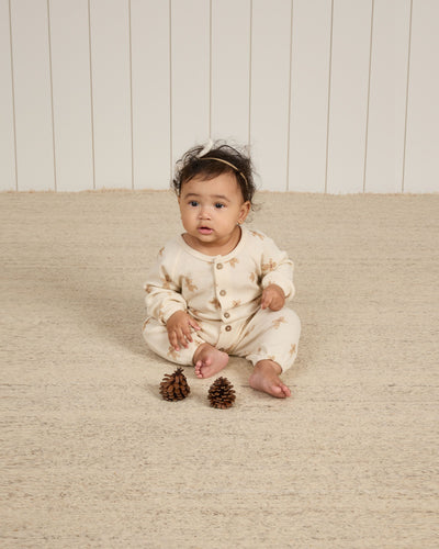 Waffle Long Sleeve Jumpsuit Gingerbread - Natural by Quincy Mae