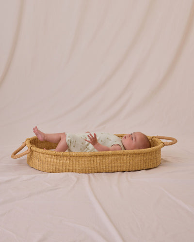 Ribbed Henley Romper - Apples by Quincy Mae