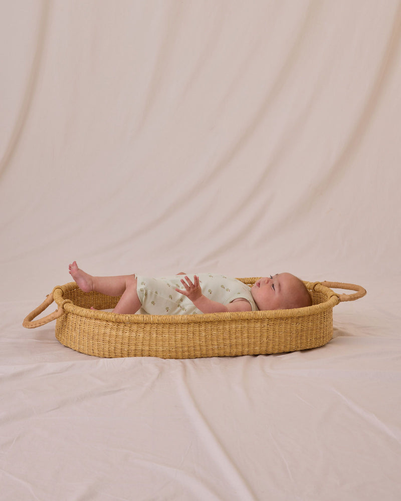 Ribbed Henley Romper - Apples by Quincy Mae