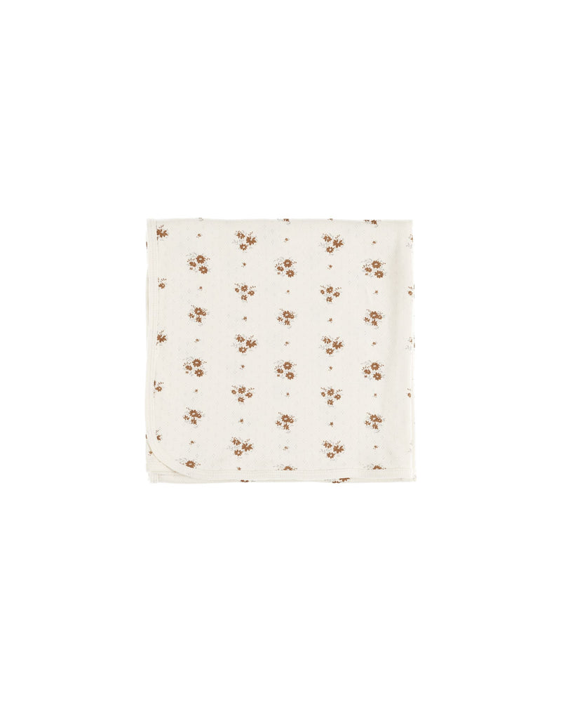 Pointelle Baby Blanket - Autumn Flora by Quincy Mae