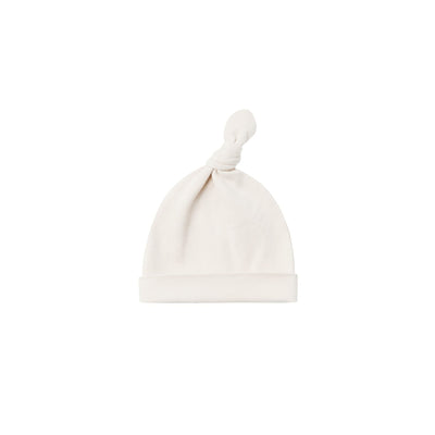 Knotted Baby Hat - Ivory by Quincy Mae