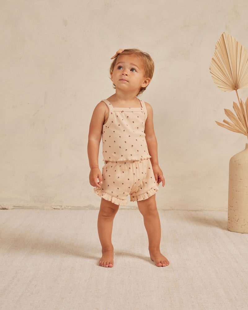 Evie Tank + Shortie Set - Shell Strawberries by Quincy Mae