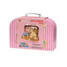 Pink toy packaging for 'Mouse Mansion To Go' with miniature furniture inside, on a white background.