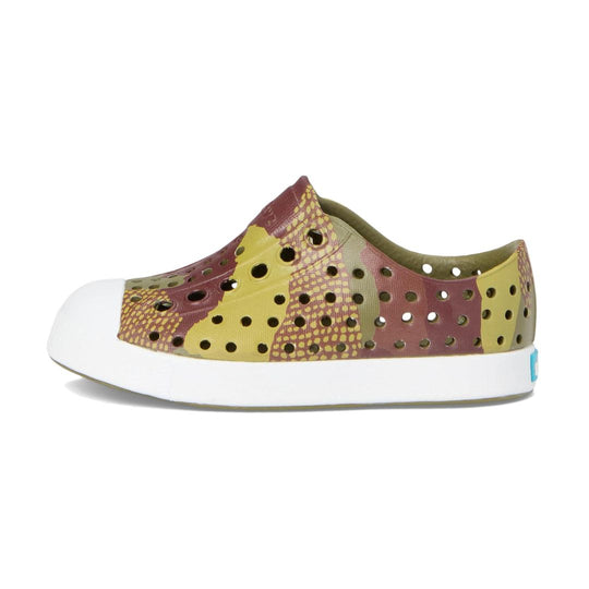 Jefferson Print Shoes - Rookie Green/Shell White/Bitter Seaweed Camo by Native Shoes - FINAL SALE