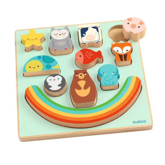 Puzz & Boom Wooden Puzzle - Rainbow by Djeco