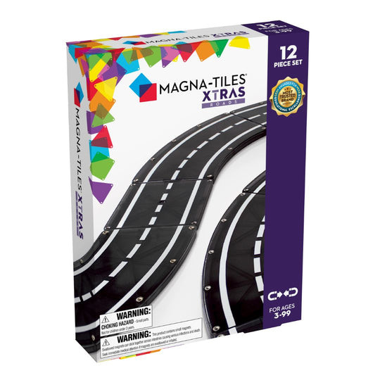 XTRAS: Roads 12-Piece Set by Magna-Tiles