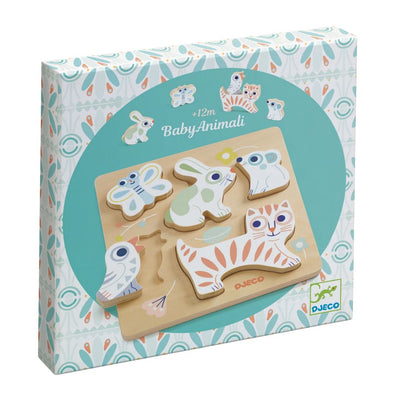 Wooden Puzzle - Baby Animali by Djeco