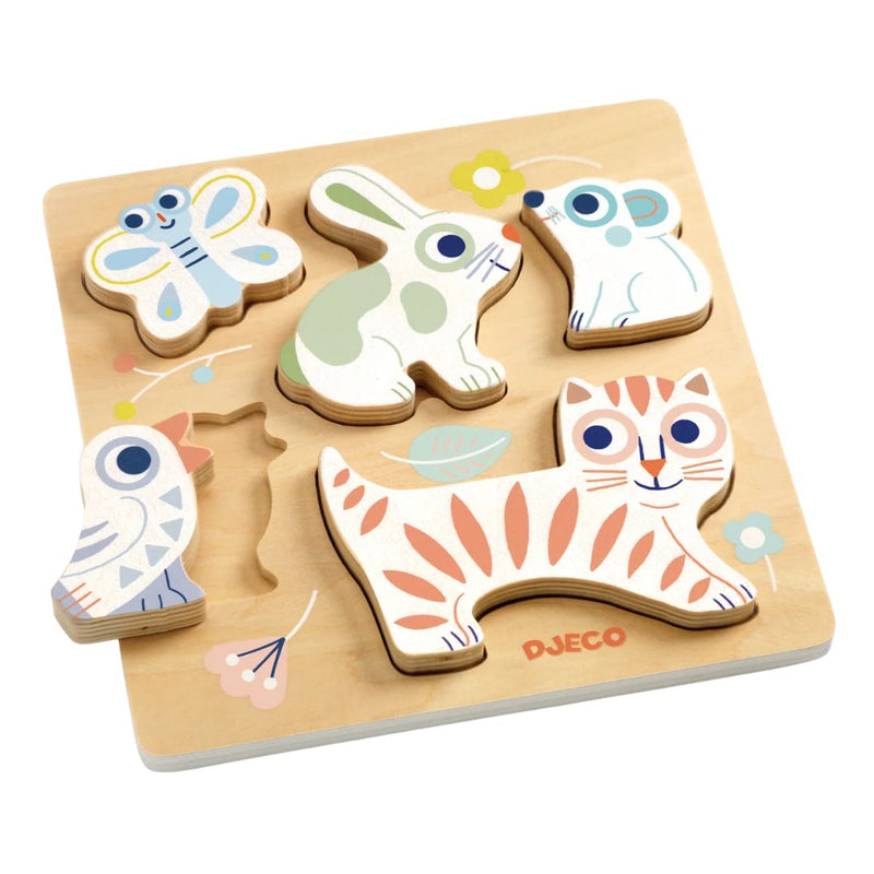 Wooden Puzzle - Baby Animali by Djeco