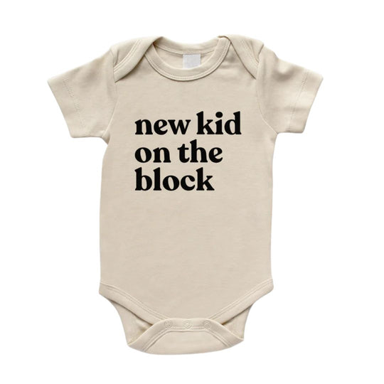 New Kid on the Block Organic Baby Bodysuit - Natural by Gladfolk
