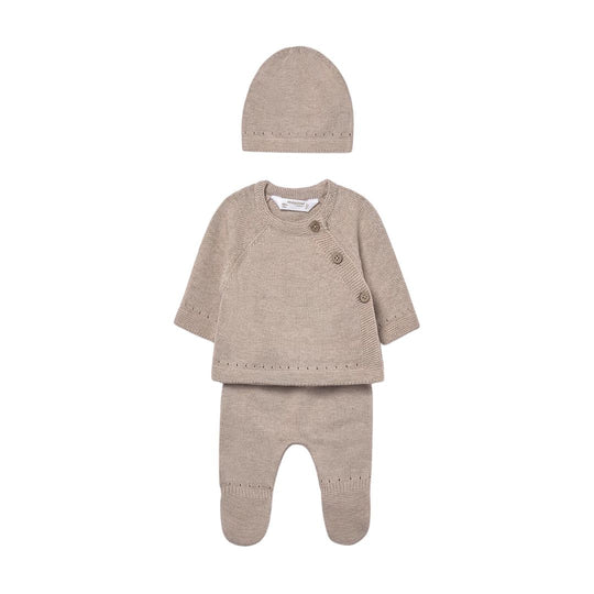 Baby Knit Set with Hat - Dune Heather by Mayoral