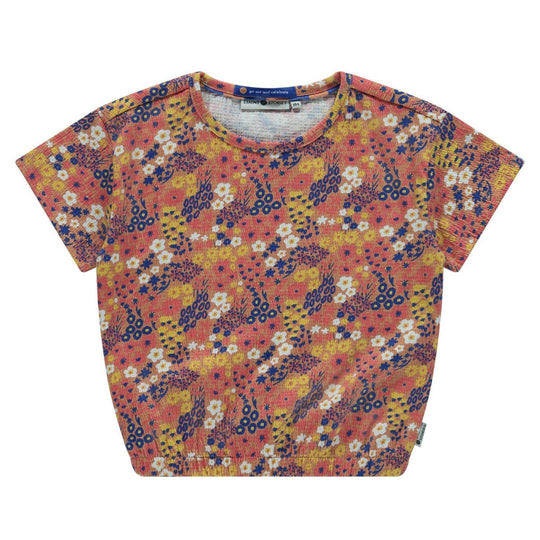 Gathered Floral Tee - Dusty Orange by Stains & Stories - FINAL SALE