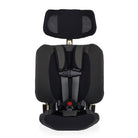 Black car seat with headrest on a white background