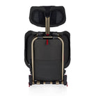 Black suitcase with a handle and wheels on a white background