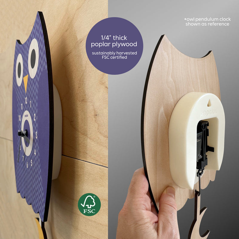 Excavator Wood Pendulum Clock by Popclox