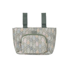 Patterned bag with straps on a white background