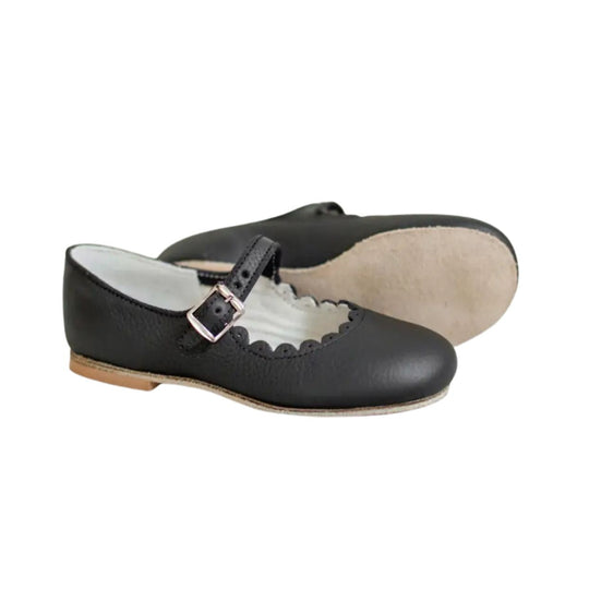 Scalloped Mary Jane - Black by Zimmerman Shoes