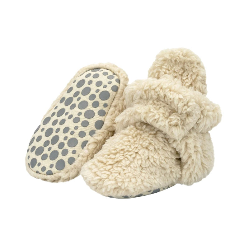 Furry Gripper Baby Bootie - Oat by Zutano