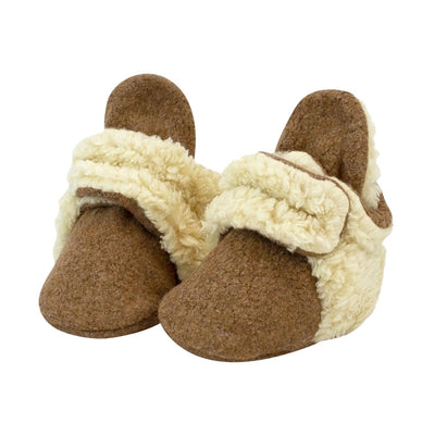 Cozie Fleece Furry-Lined Bootie - Heather Mocha by Zutano
