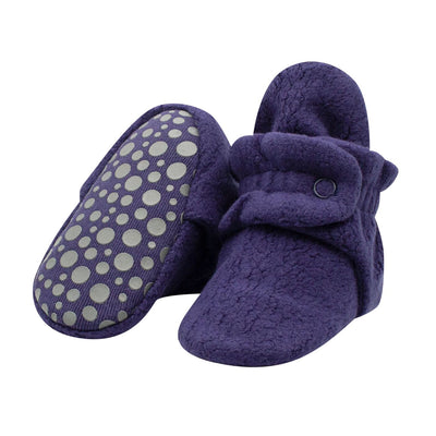 Cozie Fleece Gripper Booties - True Navy by Zutano