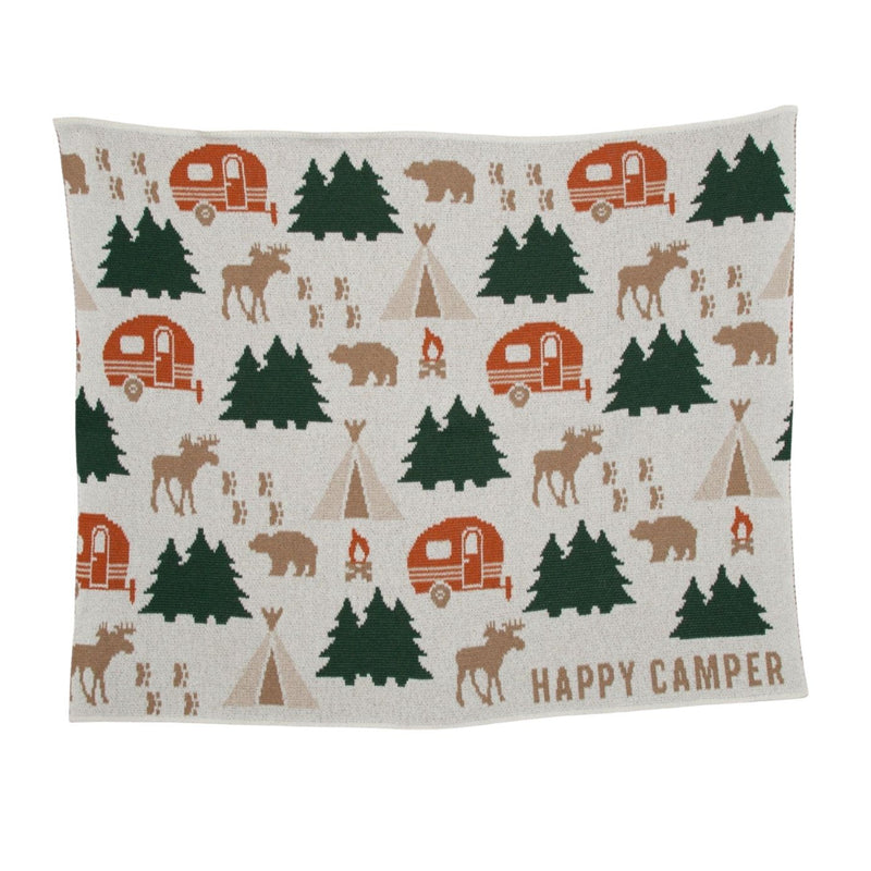 Baby Cotton Knit Blanket - Happy Camper by In2Green